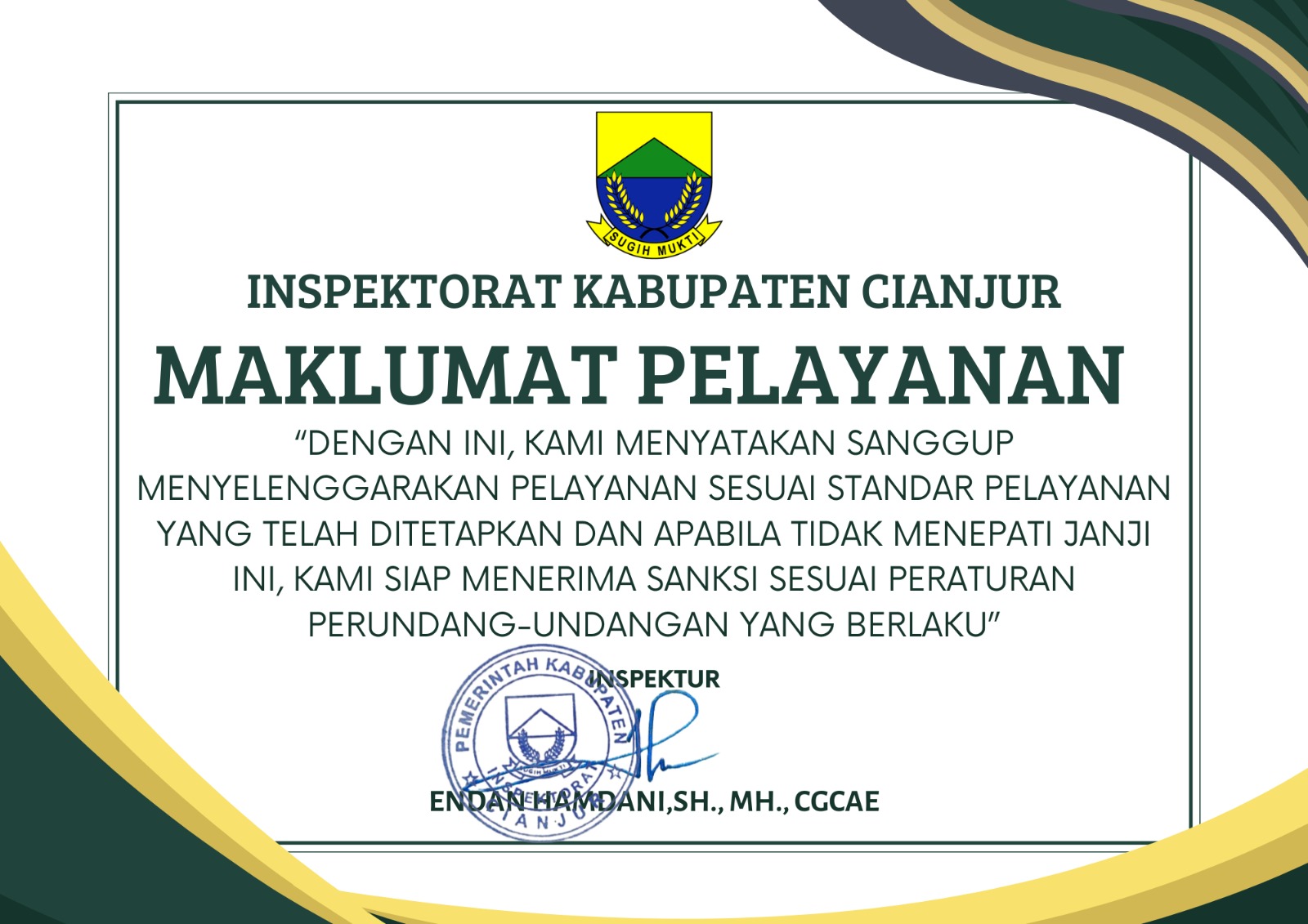 Maklumat Pelayanan Inspektorat Daerah Kabupaten Cianjur